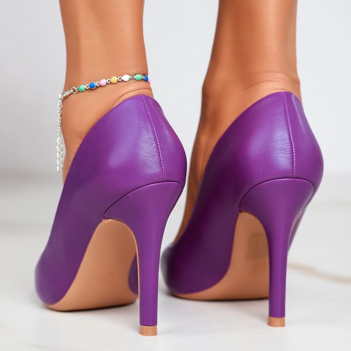 Дамски обувки с ток Suzy лилаво #12374