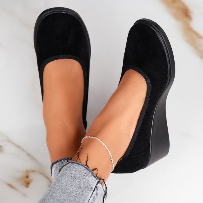 Rhodos Női Fekete2 Alkalmi Cipő Platformmal #12339