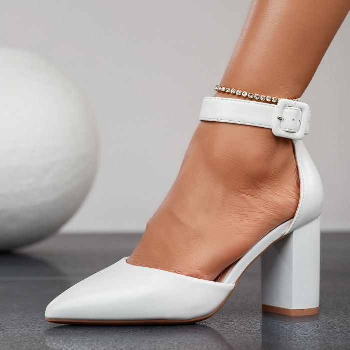 Дамски обувки с ток Bonnie Бяло #12418