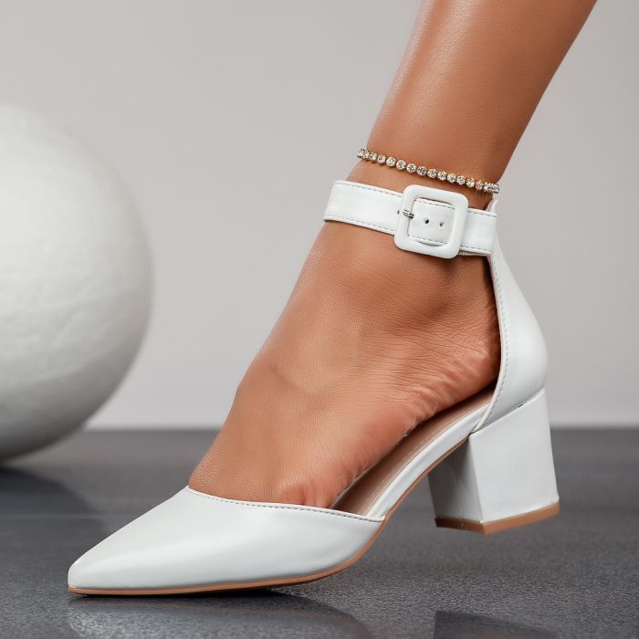 Дамски обувки с ток Luna Бяло #12408