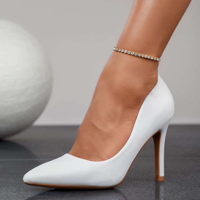Дамски обувки с ток Lane Бяло #12364