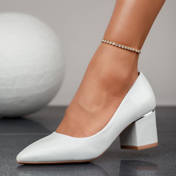 Дамски обувки с ток Melania Бяло #12387