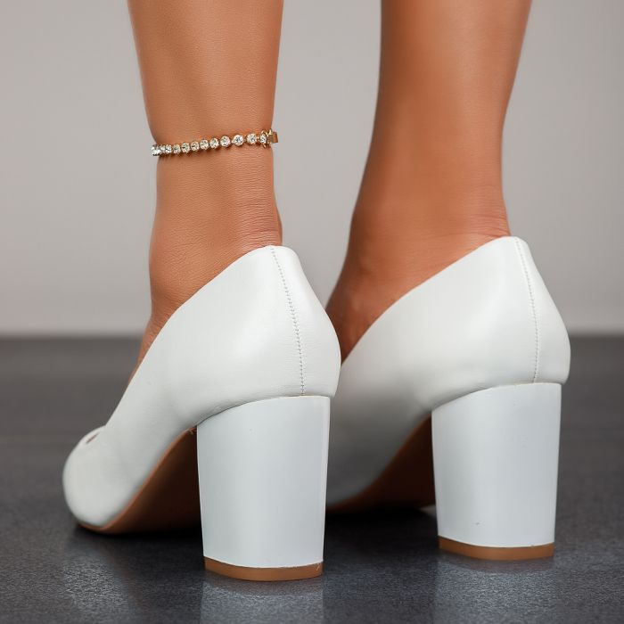 Дамски обувки с ток Anca Бяло #12348