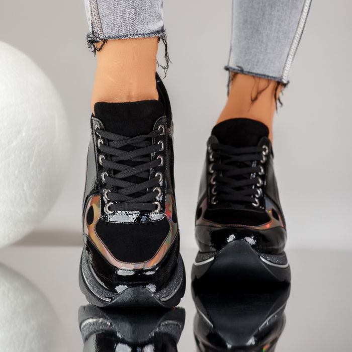 Дамски спортни обувки С платформата Marvel черен #12702