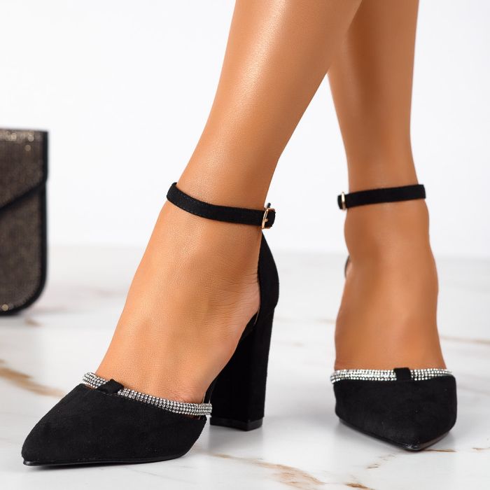 Дамски обувки с ток Karina черен #13310